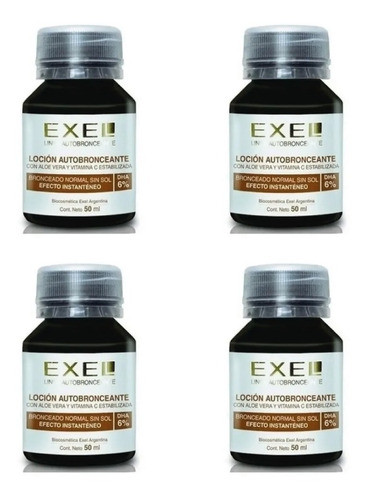 Loción Autobronceante 6% Con Color Bronceado Exel 50ml X4 0