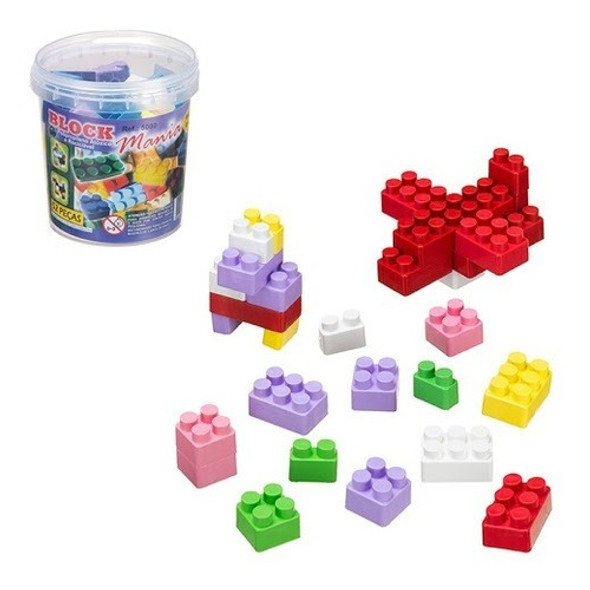 Blocos De Montar Block Mania Com 52 Peças Alfem Plastic 5000 0