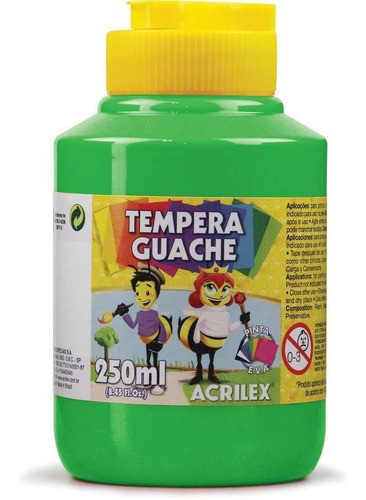 Tinta Guache 250ml Verde Folha Pct.c/03 1