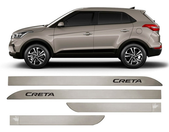 Jogo Friso Lateral Porta Hyundai Creta Prata Sand 2020 2021 0