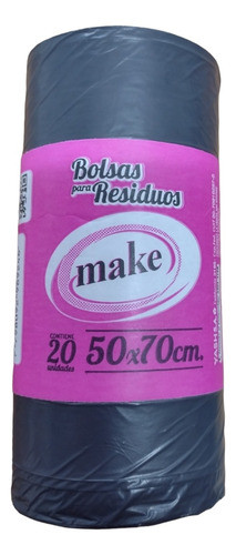 Bolsas Residuos Negra 50 X 70cm En Rollo 20 U Make 0