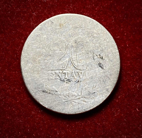 Moneda 20 Centavos Argentina 1909 Cj 60 Km 36 Cuproníquel 1
