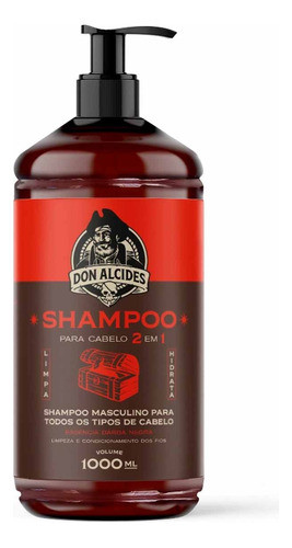 Shampoo 1l E 2x Grooming Barba Negra Pente Duplo Don Alcides 1
