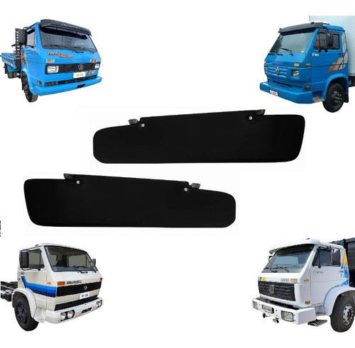 Quebra Sol Interno Vw 16200 16220 35300 40300 Par Preto 0