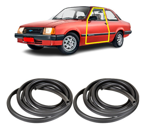 Jogo Borracha Vedação Porta Chevette 1973 Em Diante 0