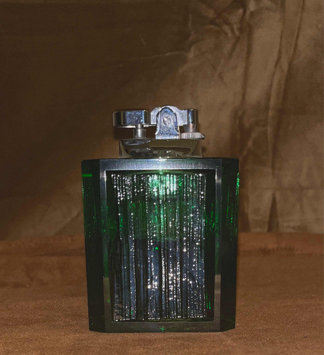 Encen De Dor De Mesa Cristal Verde Murano, Antiguo De Los 60 0