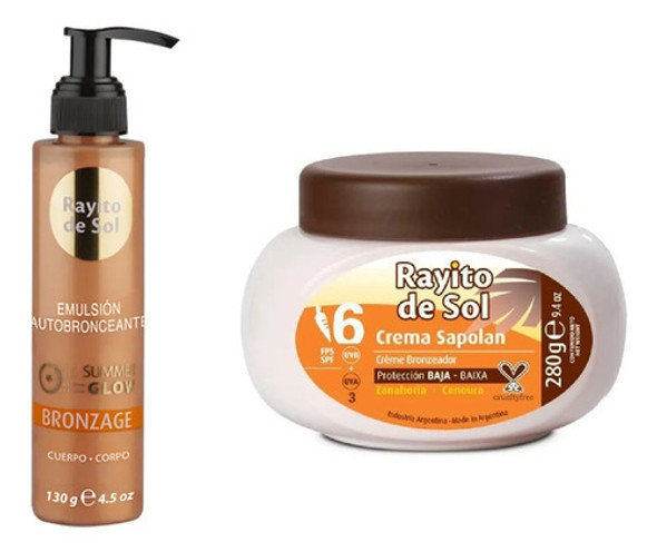 Emulsion Autobronceante + Crema Sapolan Bronceado Natural 0