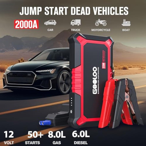 Gooloo Nuevo Arrancador Gp2000, 12v 2000a 1