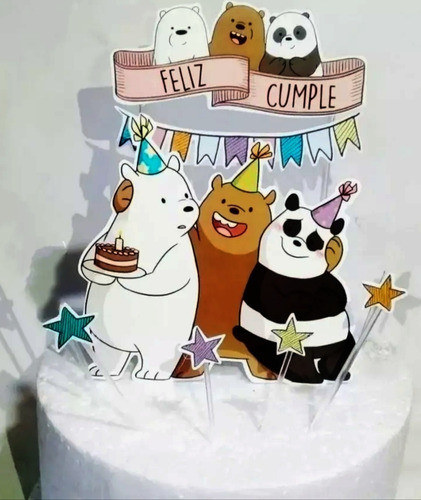 Toppers Cake Adorno Para Torta  Osos Escandalosos Revoltosos 0