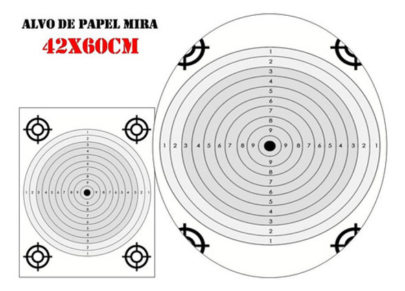 Alvo De Papel Mira 42x60cm- Tiro Ao Alvo Airsoft Airgun 1