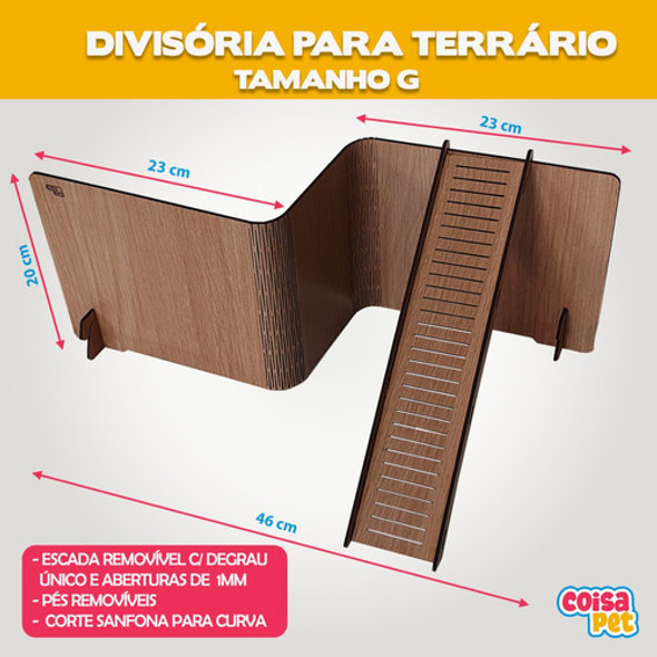 Divisória Grande Com Escada Para Terrário Hamster Roedores 1