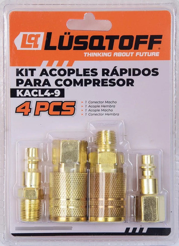 Kit De Acoples Rápido Para Compresor Kacl4-9 4pcs Lusqtoff 0
