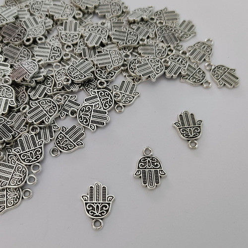 10 Dijes Metal Mano De Fatima - Armado Artesanias Bijouteria 0