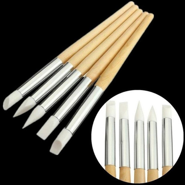 Pinceles De Silicona Nail Art X 5u Decoración Uñas Escupidas 0