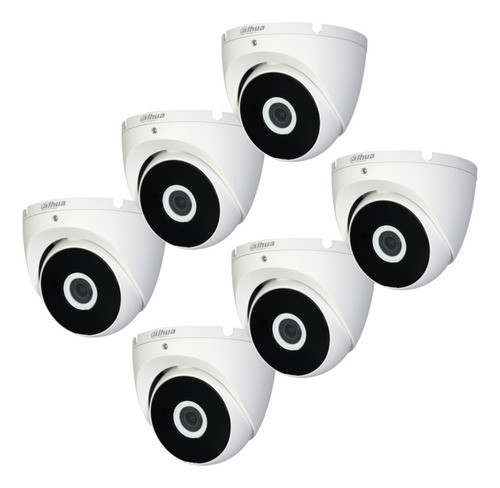Combo X6 Cámaras Hdcvi Dahua Domo T2a21 Metálica 1080p 2.8mm 0