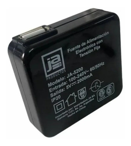 Cargador Ja Usb 5v 2000ma Entrada 100v-240v Salida 2 Usb 0