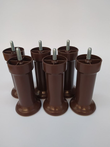 Kit 01 - Pés Fixos Para Cama Box Colchão Solteiro Cor Café 0