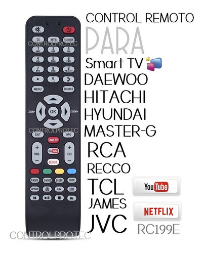 Control Remoto Para Rc199e Smart Tv Tcl L32s4600 L32d2730a 1