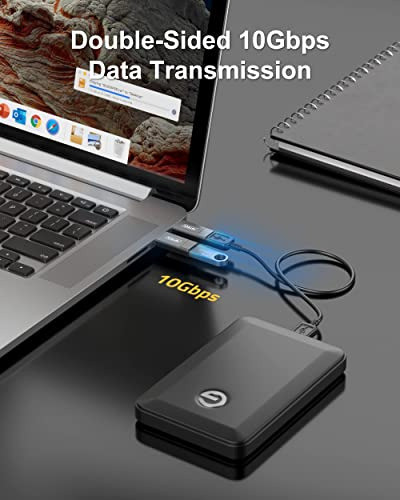 Saillin - Adaptador Usb C Hembra A Usb Macho De 10 Gbps, 2 U 1