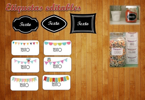Kit  Imprimible Etiquetas Frascos Editables Frases Especiero 1