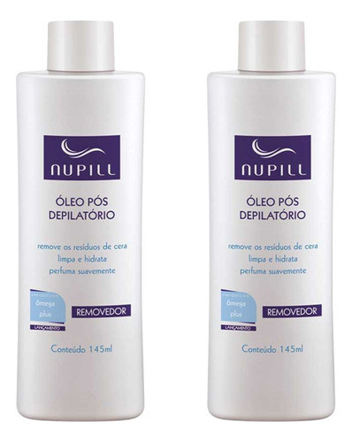 2 Óleo Pós Depilação Hidratante Removedor Depil Nupill 145ml 0