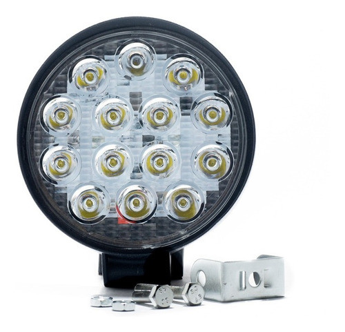 Faro  Led Redondo Auxiliar 14 Led 42w 4x4 Agro Off Road 0