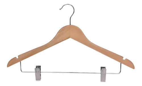 Percha De Madera Con Gancho Y Broche X Unidad 0