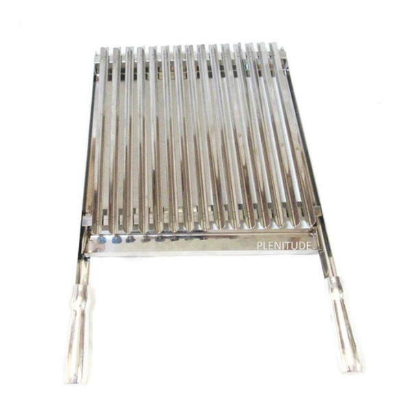 Kit Churrasqueira 100% Inox Com Grelha Argentina E 4 Espetos 1