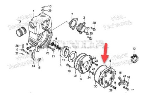 Junta Sello De Caja Motobomba Honda Wb30x Original Genamax 1