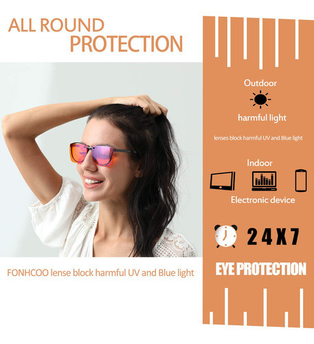Fonhcoo Lentes De Bloqueo De Luz Azul Con Clip Para Mujeres 1
