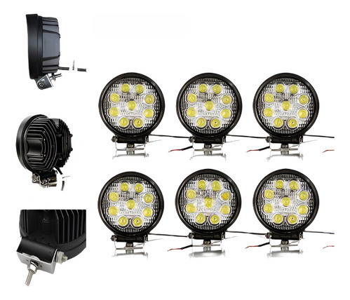 6pcs 4  27w Spot Led Trabajo Luz 12v Suv Niebla Carro Tracto 1