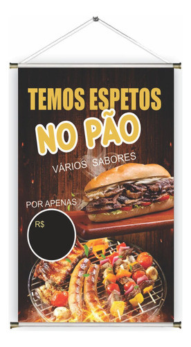 Banner Pronto Espetinho Ref 217 - 45x70 Cm (arte Pronta) 0