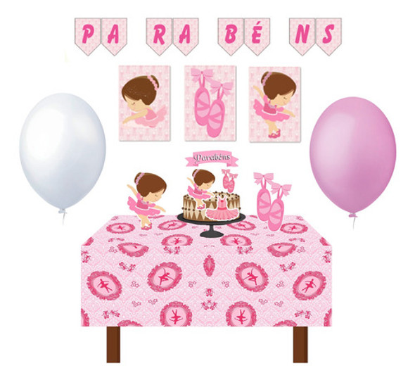 Kit Festa Bailarina Com Bexiga E Toalha 0