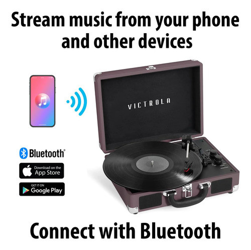 Maleta Portátil Victrola Vintage De 3 Velocidades Con Blueto 1