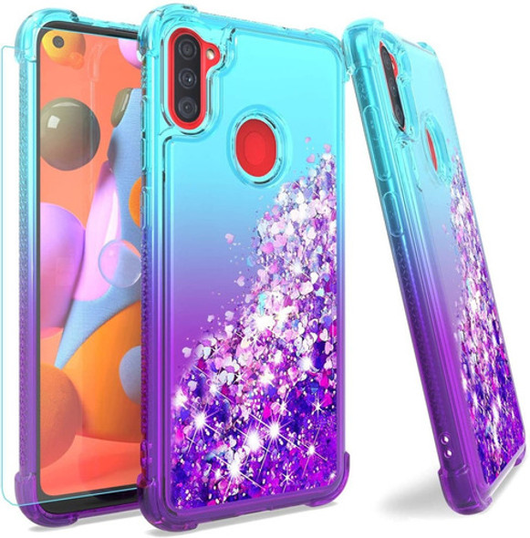 Funda Con Glitter + Film Para Samsung Galaxy A11 0