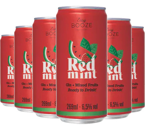 Drink Easy Booze Red Mint Lata 269ml (6 Latas) Kit Red Mint 0