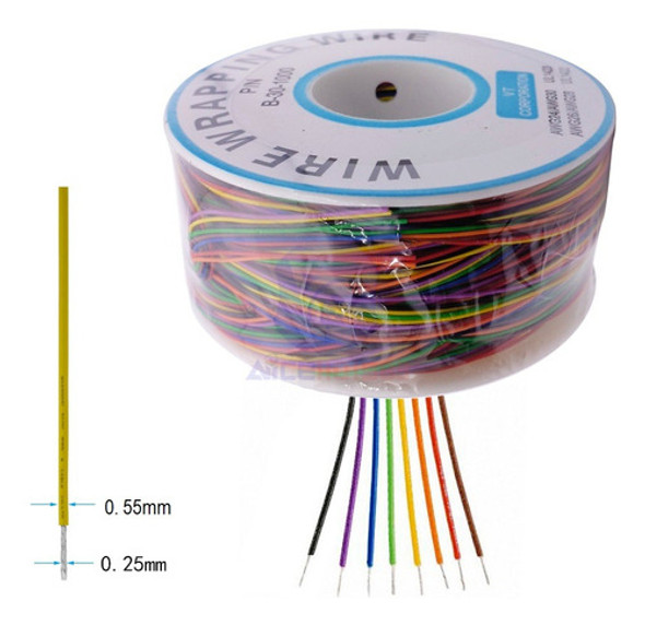 Wire Wrapping Rollo 250 Mts 8 Colores Cable Alambre Soldar 1