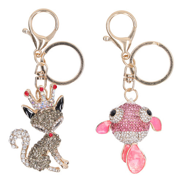 Chaveiro De Strass Para Peixes, 2 Peças, Estilo Animal, Core 0 Chaveiro De Strass Para Peixes, 2 Peças, Estilo Animal, Core 0