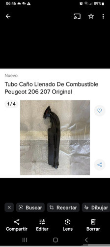 Tubo Caño Llenado Combustible Peugeot 206 0