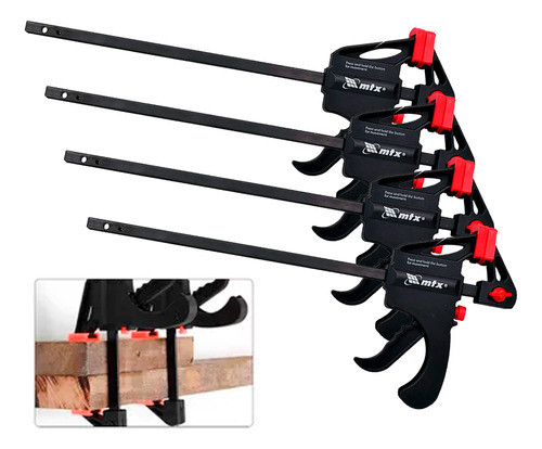 Kit 4 Grampos Sargento Aperto Rapido 200 X 315 X 45mm//mtx 0