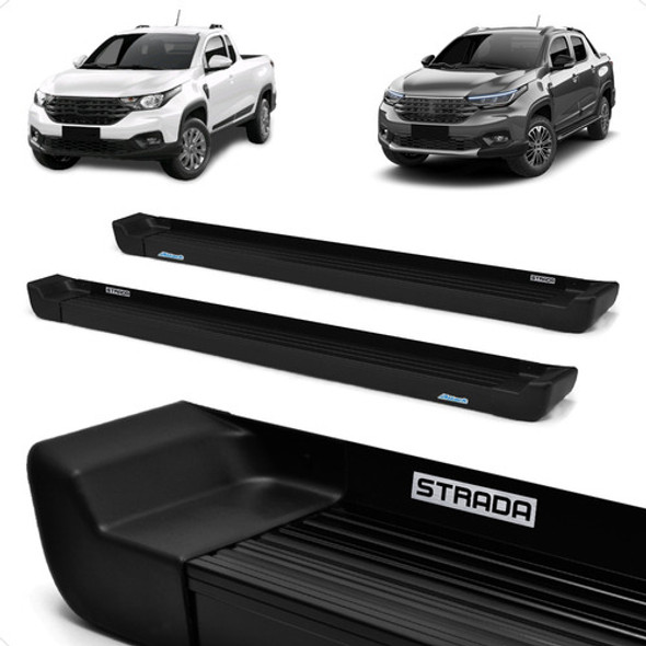Par De Estribo Strada Volcano Cabine Dupla Prime Preto 2021 0 Par De Estribo Strada Volcano Cabine Dupla Prime Preto 2021 0
