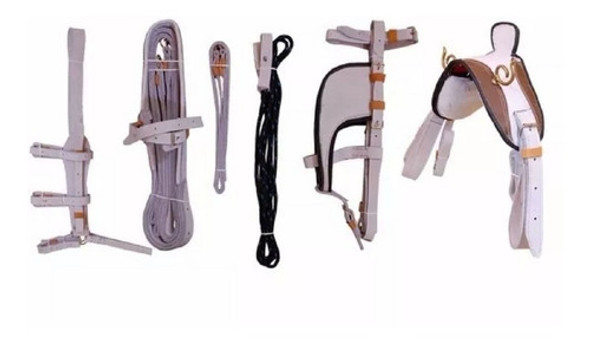 Arreata Arreio Para Charrete Completo Couro Legítimo Promo 1