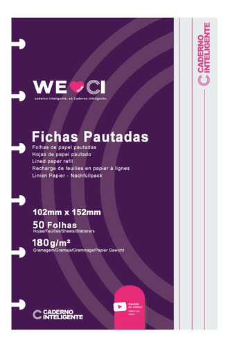 Caderno Inteligente Fichas Pautadas Inteligentes 4x6 0