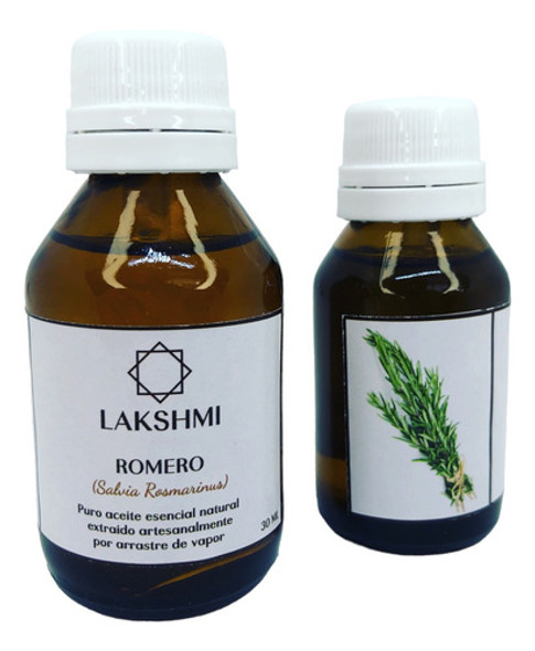 Aceite Esencial Puro 100% Natural  De Romero 20ml - Lakshmi 0 Aceite Esencial Puro 100% Natural  De Romero 20ml - Lakshmi 0