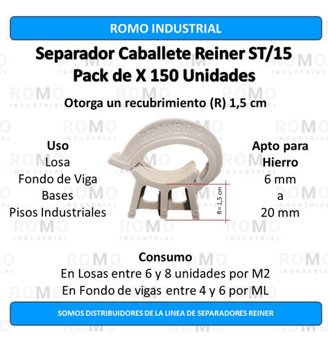 Separador Caballete St/15 Plástico Reiner Hormigón X 150u 1