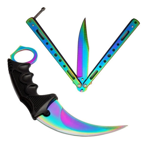 Butterfly + Karambit Cs Go Multi Color Afiadas Tático Top 0