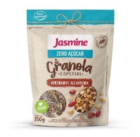 Granola Zero Amendoim E Alfarroba 250g Jasmine Kit 8 Un 0 Granola Zero Amendoim E Alfarroba 250g Jasmine Kit 8 Un 0