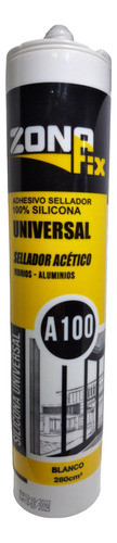 Sellador De 100% Silicona Acetica Zaffix A100 Blanco 280cm3 0