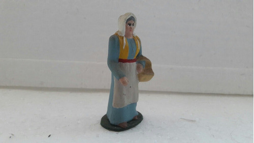 B. Antigo - Camponesa Figura De Presépio Em Estanho 5,5 Cm 1