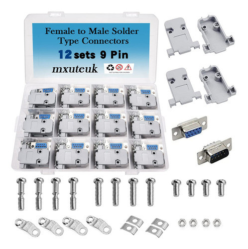 Mxuteuk Paquete De 24 Conectores Db9 Tipo Soldadura De 9 Pin 0